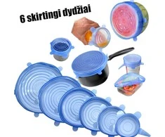 TAMPRIŲ SILIKONINIŲ DANGTELIŲ RINKINYS (6 VNT.)