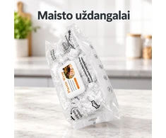Tamprūs maisto uždengimo dangteliai su elastine juosta
