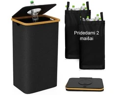 Taros rūšiavimo šiukšliadėžė (JUODA)