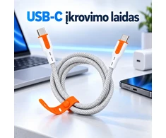 USB-C–USB-C greitojo įkrovimo laidas EZRA DC373 60 W, 1 m
