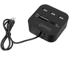 USB šakotuvas su kortelių skaitytuvu