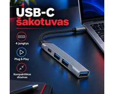 USB Type-C šakotuvas (USB-C Hub) su 4 USB jungtimis TR2480A
