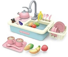Vaikiškas virtuvės kriauklės rinkinys „Magic Kitchen Sink“ su priedais