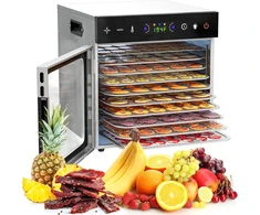 Vaisių ir maisto džiovyklė 600 W, 10 padėklų, nerūdijančio plieno