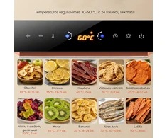 Vaisių ir maisto džiovyklė 800 W, 18 padėklų, nerūdijančio plieno korpusas