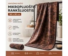 Vintažinio rašto mikropluošto rankšluostis 160 x 80 cm