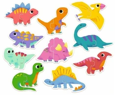 Djeco Dviejų dalių dėlionės - Dinozaurai (20 vnt.)