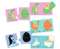 Djeco Dviejų dalių dėlionės - Kiaušiniai (12 vnt.) ( DJ08193 )