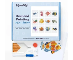 Figured'Art Mini deimantinių mozaikų rinkinys - Jūros gyvūnai