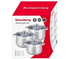 Klausberg KB-7177 nerūdijančio plieno puodų rinkinys, 3 vnt.