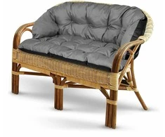 Sodo Baldų Pagalvėlių Komplektas Tik Pagalvės 2x122x40 cm + 190x40 cm Rotango Baldams, Sofai ar Sūpynėms, Vandeniui Atsparus, Pilkas