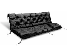 Aio Factory Sodo pagalvėlė 100x60x50 cm + 2 pagalvėlės sūpynėms, atsparios vandeniui, juodos