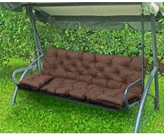 Aio Factory Sodo pagalvėlė 180x60x50 cm + 2 pagalvėlės sūpynėms, atsparios vandeniui, rudos spalvos