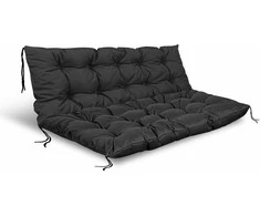 Aio Factory Sodo pagalvėlių komplektas 120/80 cm + 120/40 cm palečių suoliukui, atsparus vandeniui, juodas