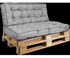 Aio Factory Sodo pagalvėlių komplektas su aukšta šonine sienele 120/80 cm + 120/40 cm, vandeniui atspariam palečių suoliukui, pilkas