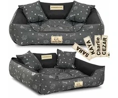 Aio Factory Šuns guolis KINGDOG 100x75 cm, personalizuotas, vandeniui atsparus, sidabriniai kaulai