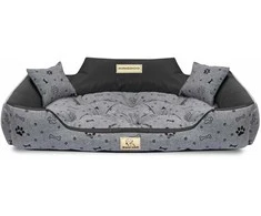 Aio Factory Šuns guolis KINGDOG 115x95 cm, personalizuotas, vandeniui atsparus, kaulai, juodos spalvos