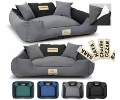 Aio Factory Šuns guolis KINGDOG MM43 100x75 cm personalizuotas nuimamas neslystantis tamsiai pilkas
