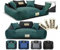 Aio Factory Šuns guolis KINGDOG MM43 100x75 cm, personalizuotas, nuimamas, neslystantis, žalias