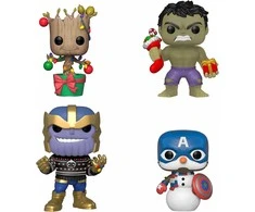 Kepurė Funko POP! figūrėlių rinkinys Marvel Happy Holidays Hulk Groot Cap Thanos 4 vnt. SE