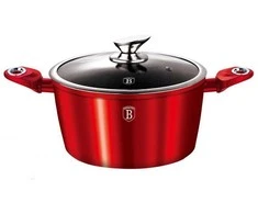 GRANITINIS VAZONAS 24 cm BERLINGER HAUS Raudonas METALLIC LINE BH-1257