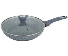 Klausberg KB-7318 granito dengta keptuvė su stikliniu dangčiu, 28 cm