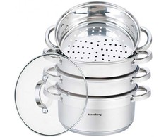 Garų puodas Klausberg KB-7143 nerūdijančio plieno garintuvų rinkinys, 5 dalys, 22 cm