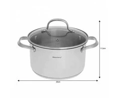 Klausberg KB-7213 3,3 l nerūdijančio plieno puodas su grūdinto stiklo dangčiu