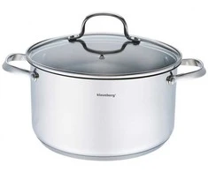 Klausberg KB-7214 nerūdijančio plieno puodas su dangčiu, 5,9 l, visoms viryklėms