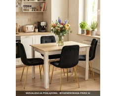 Leobert Kėdė KARA su veliūriniu apmušalu, juoda, 87 × 45 × 50,5 cm