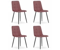 Leobert KARA kėdė - rožinis aksomas / juodos kojos x 4