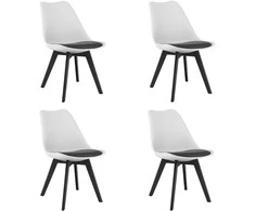 Leobert MARK kėdė juodai balta / juodos kojos x 4