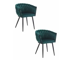 Leobert Stylowe krzesło aksamit žalia ORION eleganckie do salonu jadalni x2