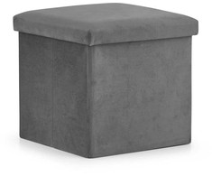 Leobert Sulankstomas pufas L - 38x38x38cm, aksominė pilka