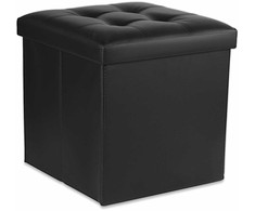 Leobert Sulankstomas pufas L su sagomis - 38x38x38cm, juoda eko oda