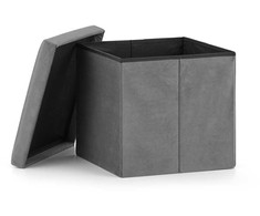 Leobert Sulankstomas pufas M - 30x30x30cm, aksominis pilkas