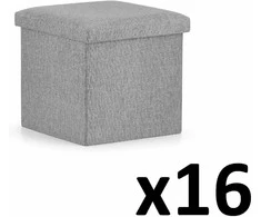 Leobert Sulankstomas pufas M - 30x30x30cm pilkas x 16