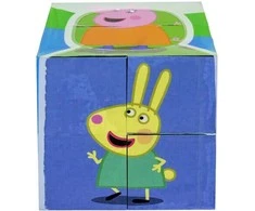 Oem Peppa Pig dėlionė su kaladėlėmis, kubas 7x7 cm