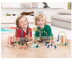 Žaislų rinkinys - Schleich ponis Plazdanti užuolaida (Šetlando ponio figūra, priedai)