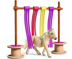 Žaislų rinkinys - Schleich ponis Plazdanti užuolaida (Šetlando ponio figūra, priedai)