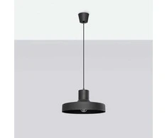 Sollux Lighting BILO pakabinamas šviestuvas, juodas, plienas, E27 lemputė, modernus, apvalus, 35x120 cm