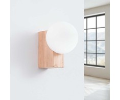 Sollux Lighting BULBO Peach Puff 1 lemputės medinis ir stiklinis modernus pakabinamas šviestuvas IP20