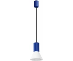 Sollux Lighting Estria Crimson pakabinamas šviestuvas, 14 cm, kūgio formos, plienas, aliuminis, baltas, ultramarino spalvos