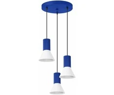Sollux Lighting „Estria Crimson“ pakabinamas šviestuvas, 3 E14 LED lemputės, baltas, ultramarino spalvos, 30 cm