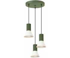 Sollux Lighting „Estria Crimson“ pakabinamas šviestuvas, 3 lemputės, E14, plienas, aliuminis, smėlio spalvos, alyvuogių žalios spalvos