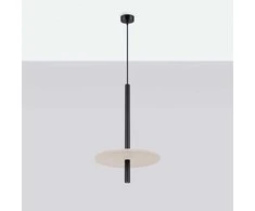 Sollux Lighting FELTRO pakabinamas šviestuvas, veltinio diskai, smėlio spalvos, juodo plieno, 30x30x126 cm
