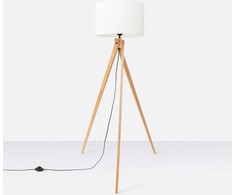 Sollux Lighting Ispaniškos oranžinės spalvos NATT stalinė lempa, 40/25 audinio gaubtas, natūrali mediena, 15 W LED