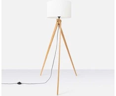 Sollux Lighting Ispaniškos oranžinės spalvos NATT stalinė lempa, 40/25 audinio gaubtas, natūrali mediena, 15 W LED