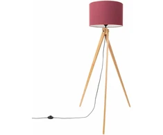 Sollux Lighting Ispaniškos oranžinės spalvos NATT stalinė lempa, bordo spalvos, natūralios medienos, 40 x 25 cm, E27 lizdas