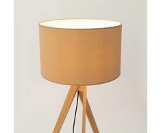 Sollux Lighting Ispaniškos oranžinės spalvos NATT stalinė lempa, pilkšvai ruda, natūrali mediena, 40 x 25 cm, E27 lizdas